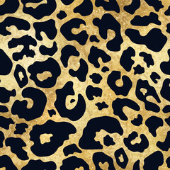 Vector trendy gold leopard spot abstract seamless pattern. Wild animal cheetah skin golden metallic foil texture for fashion print design, cover, wrapping, digital paper, wallpaper, background