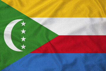 Flag of Comoros, realistic 3d rendering with texture