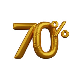 3d illustration of discount balloon numeral text concept golden 70 © Anggel