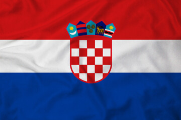 Naklejka premium Flag of Croatia, realistic 3d rendering with texture