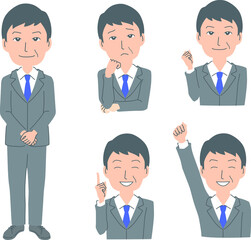 様々な表情のビジネスマン