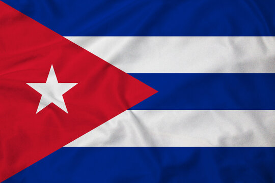 Flag of Cuba, realistic 3d rendering with texture