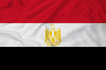 Flag of Egypt, realistic 3d rendering with texture