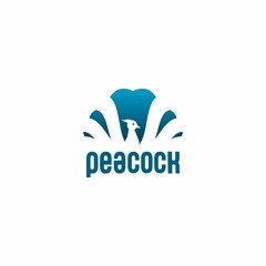 peacock icon vector with multiple tails