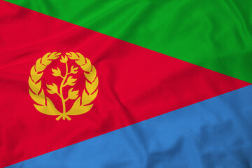 Flag of Eritrea, realistic 3d rendering with texture