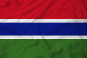 Flag of Gambia, realistic 3d rendering with texture