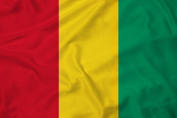 Flag of Guinea, realistic 3d rendering with texture