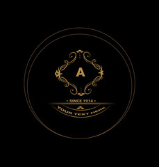 creative royal gold logo monogram template