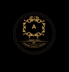 creative royal gold monogram logo template1