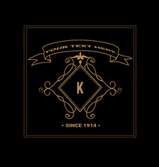 luxury gold creative logo template monogram