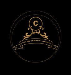 luxury gold monogram logo template elegant