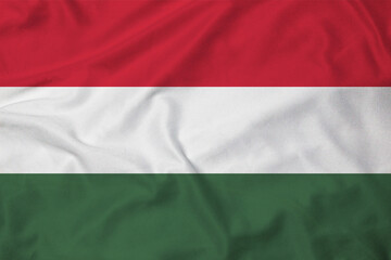 Flag of Hungary, realistic 3d rendering with texture