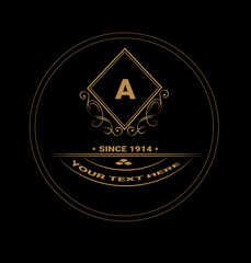 royal gold creative monogram logo template