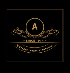 royal gold vintage monogram logo creative template