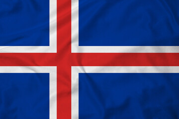 Flag of Iceland, realistic 3d rendering with texture