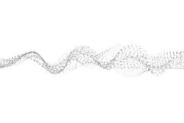 Particles Wave Lines Abstract Background. Vector