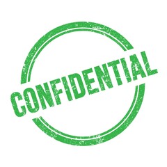 CONFIDENTIAL text written on green grungy round stamp.