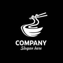 noodle bowl restaurant logo template vector icon. suitable for business related to ramen, noodles, fast food restaurant, Korean food, Japanese food 