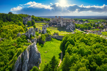 Ruins of beautiful Ogrodzieniec Castle in Poland.