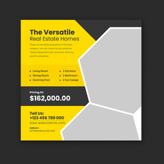 House for sell Instagram post template and real estate business marketing digital banner design