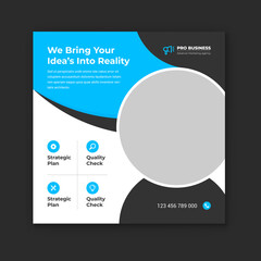 Modern business Instagram post template banner and square social media post design
