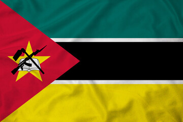 Flag of Mozambique, realistic 3d rendering with texture