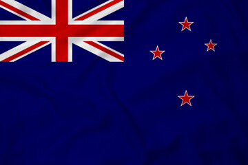 Flag of New Zealand, realistic 3d rendering with texture