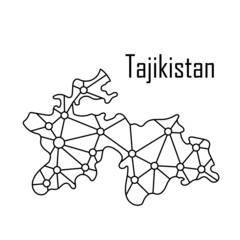 Tajikistan map icon, vector illustration in black isolated on white background.