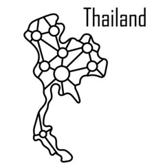 Thailand map icon, vector illustration in black isolated on white background.