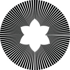 abstract black halftone dots.white halftone dots in vortex form. Geometric art. Trendy design element.Circular and radial lines volute, helix.Segmented circle with rotation