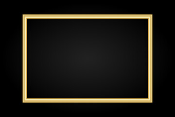Celebration Gold Frame Isolated On Black Background. Vector