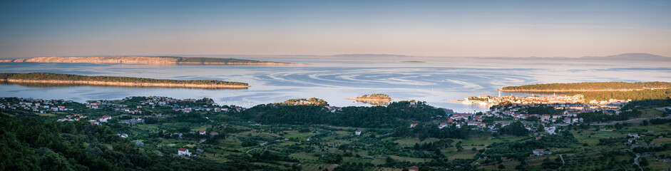 Panoramic view of city of Rab from Kamenjak