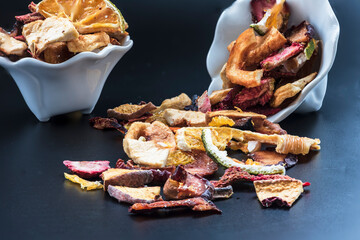 Assortment of dried fruits, mixture