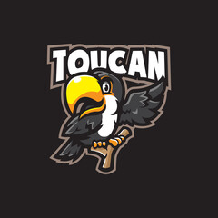 Toucan mascot logo design vector with modern illustration concept style for badge, emblem and t shirt printing. Smart toucan illustration.
