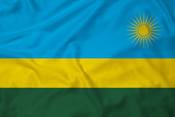 Flag of Rwanda, realistic 3d rendering with texture