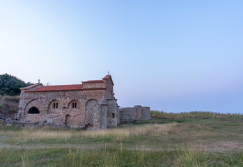 Fototapeta na wymiar Old medieval Catholic church SHEN NDOUT, at cap of Rodon, Albania
