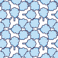 Cotton candy emoji vector character.