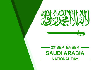 Fototapeta na wymiar Saudi Arabia Independence Day. Arabic Translation: Saudi National Day. Vector Illustration.