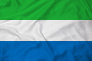 Flag of Sierra Leone, realistic 3d rendering with texture