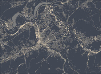 map of the city of Hagen, Germany