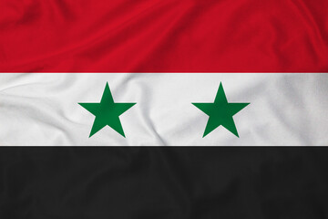 Flag of Syria, realistic 3d rendering with texture