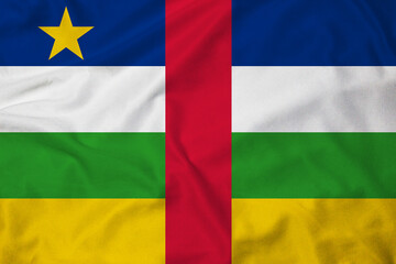 Flag of the Central African Republic, realistic 3d rendering with texture