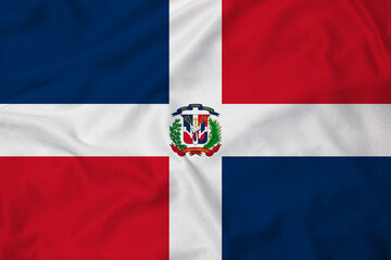 Flag of the Dominican Republic, realistic 3d rendering with texture
