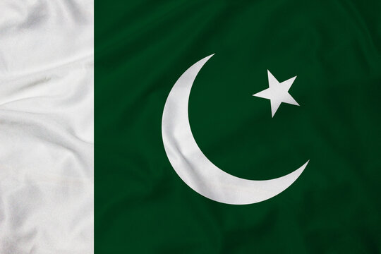 Flag of the Pakistan, realistic 3d rendering with texture