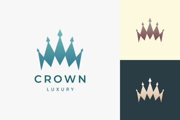 Crown logo in luxury and clean shape represent king and queen