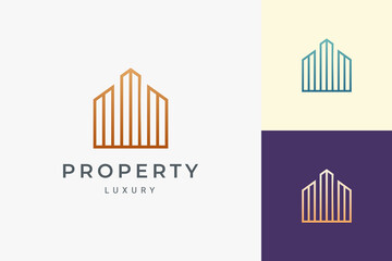 Home or resort logo in luxury style for real estate business