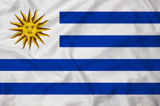 Flag of Uruguay, realistic 3d rendering with texture