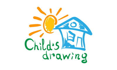 Children's drawing in vector