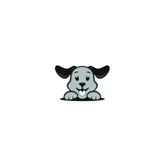 Smile Dog Face Logo. Cute dog head cartoon. Vector illustration