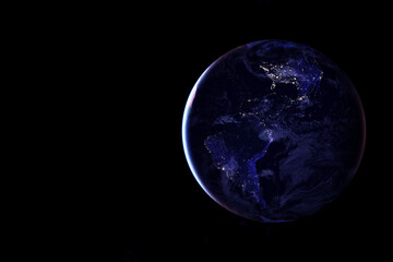 Earth from space at night. Elements of this image were furnished by NASA.